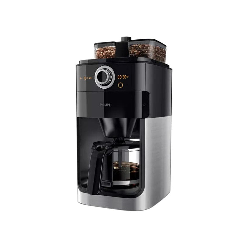 Philips 1.2L Grind & Brew Coffee Maker - Black/silver.