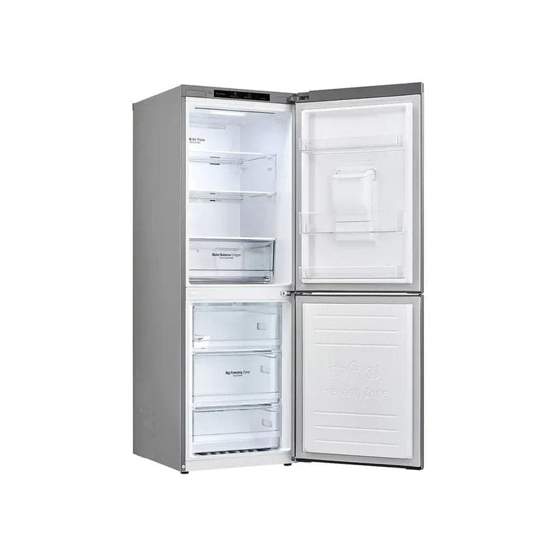 LG 301L Nett Bottom Mount Combi Fridge With Water Dispenser - Platinum Silver.