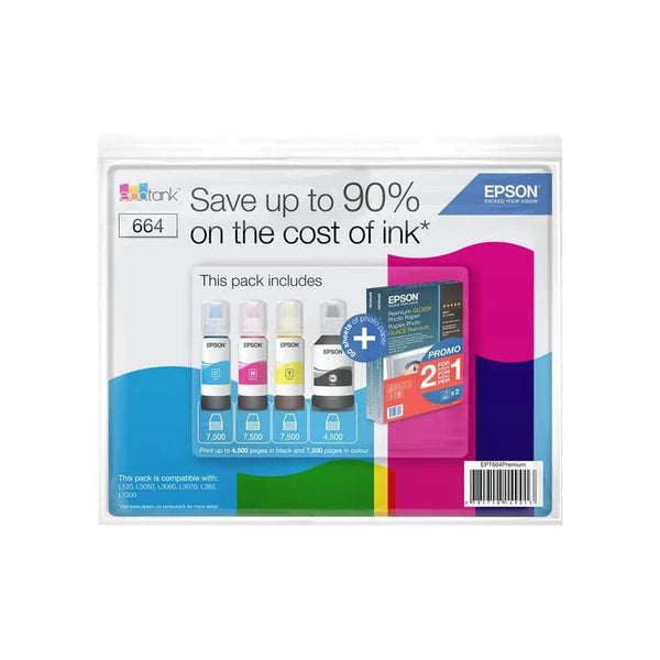 Epson 664 Ink Bundle - 4 Ink And Paper.