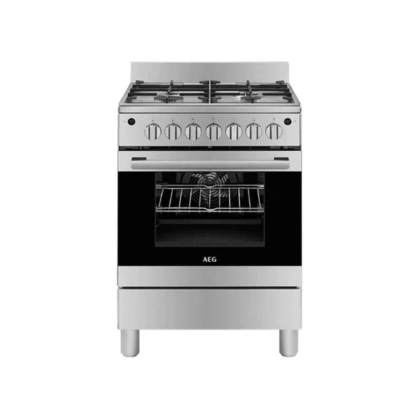 AEG 60cm Multifunction Gas Oven With 5 Burner Gas Hob - Stainless Steel.