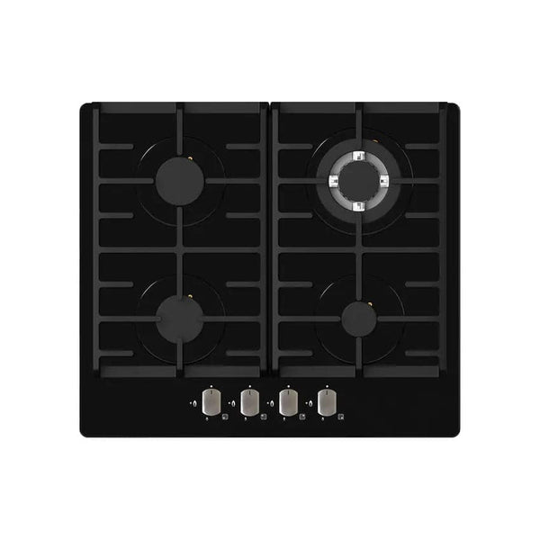 Falco 60cm Glass Gas Hob - Black.