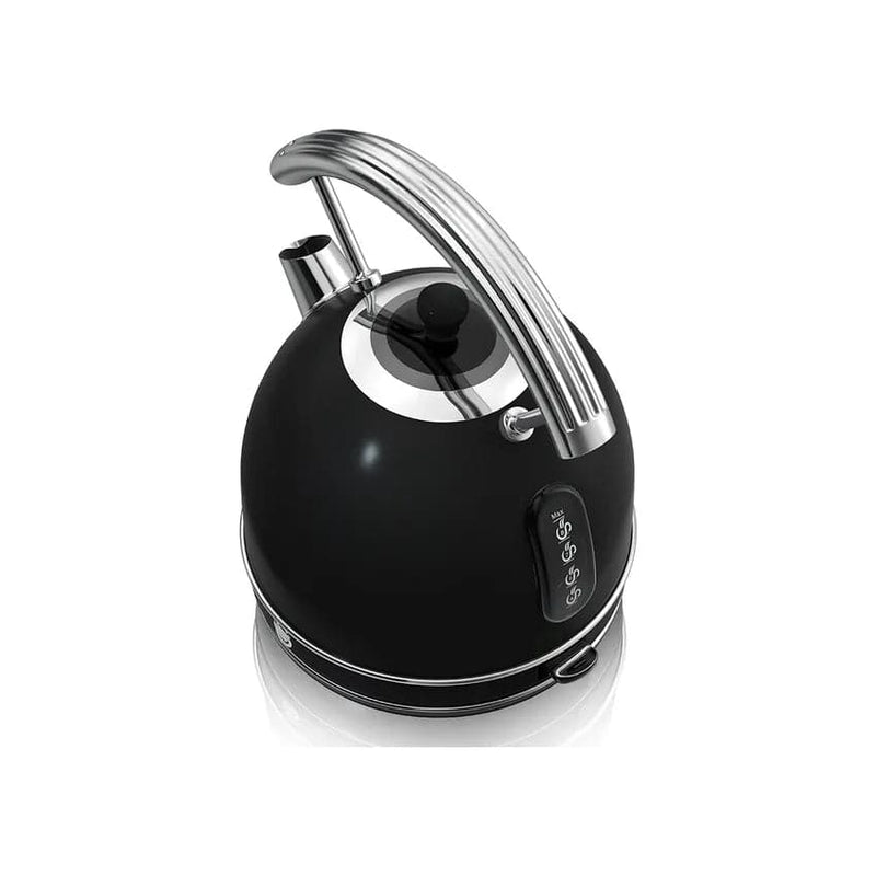 Swan Retro Dome Cordless Kettle Slice Toaster Black
