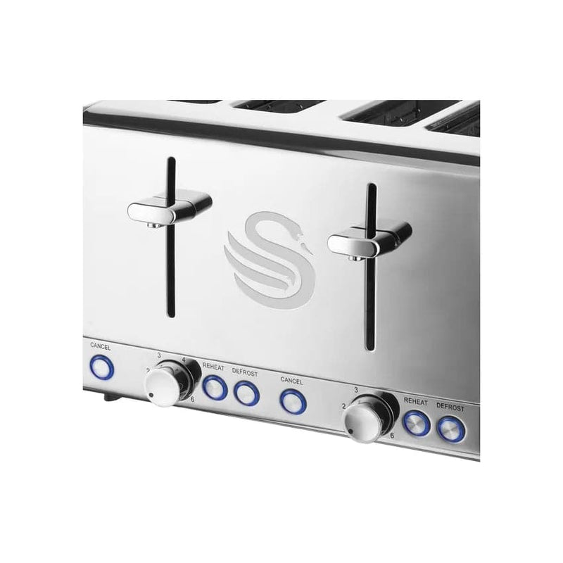 Swan Classic 4 Slice Toaster - Polished Stainless Steel.