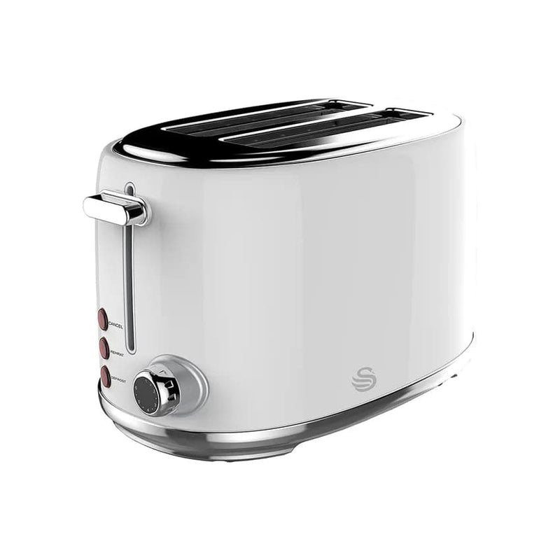 Swan 1.7L Cordless Kettle & 2 Slice Toaster - Pearl White.