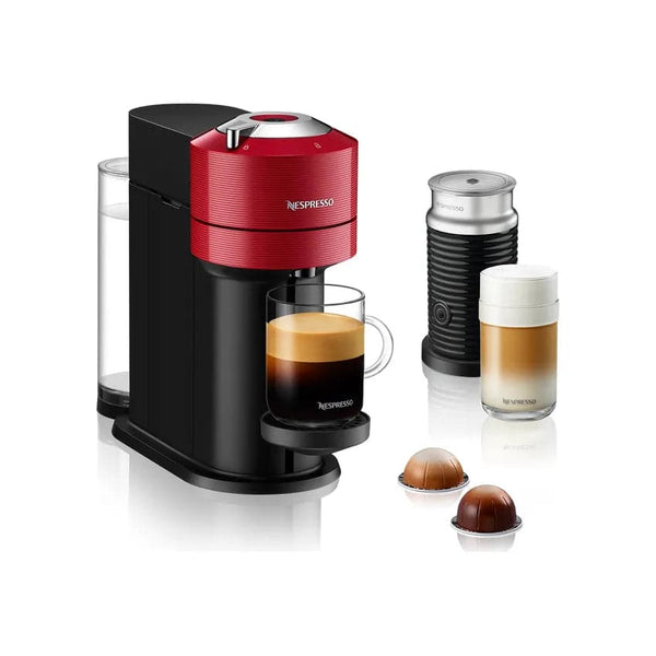 Nespresso Vertuo Coffee Machine Bundle - Cherry Red + Free Coffee Voucher.