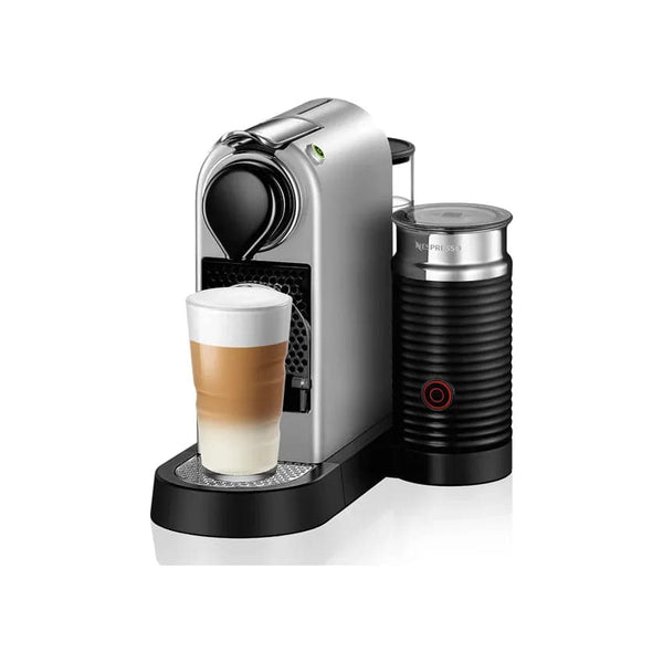Nespresso Citiz Automatic Espresso Machine With Aeroccino Milk Frother - Silver + Free Coffee Voucher.