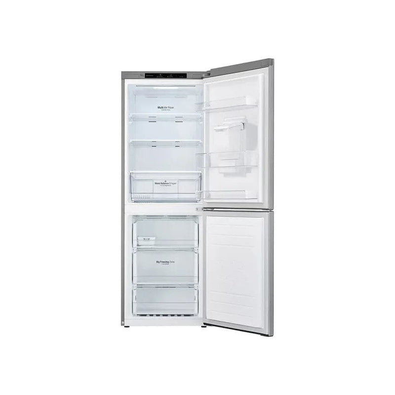 LG 301L Nett Bottom Mount Combi Fridge With Water Dispenser - Platinum Silver.