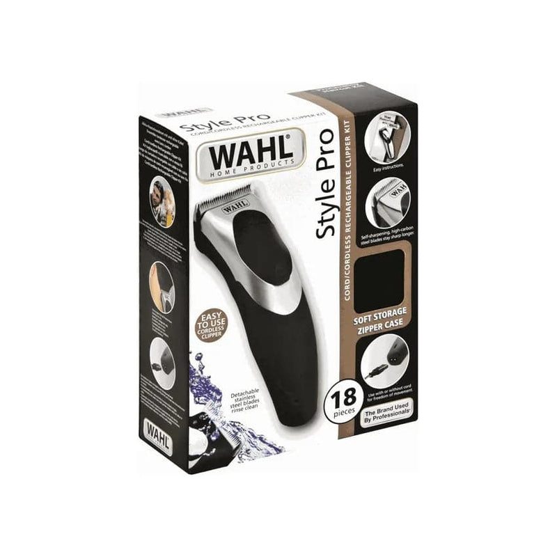 Wahl Style Pro Cord/cordless Rechargeable 18 Piece Hair Clipper Kit.