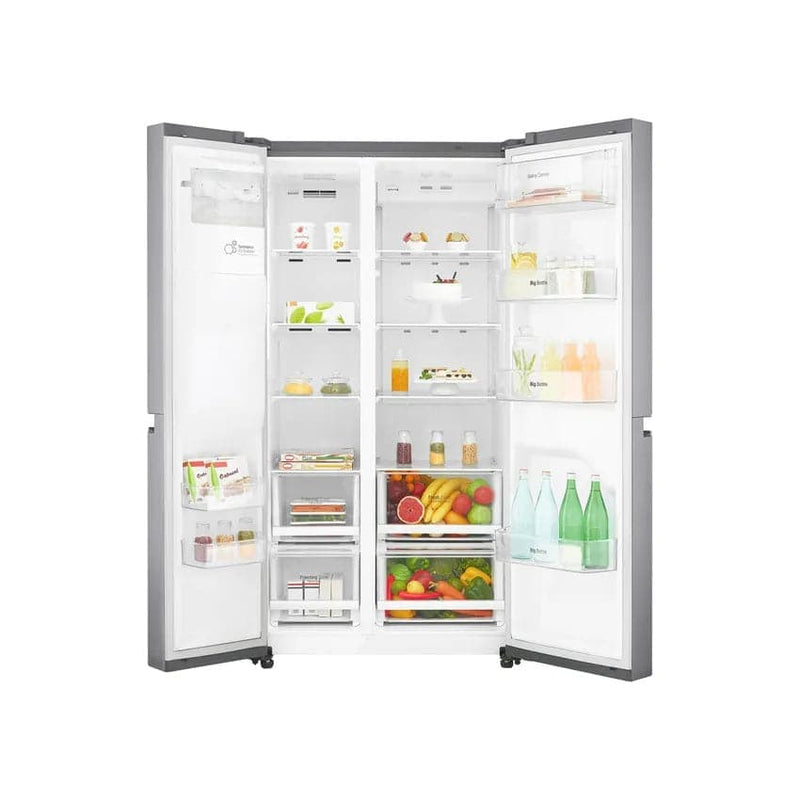 LG 601L Mega Capacity Side By Side Refrigerator - Platinum Silver.