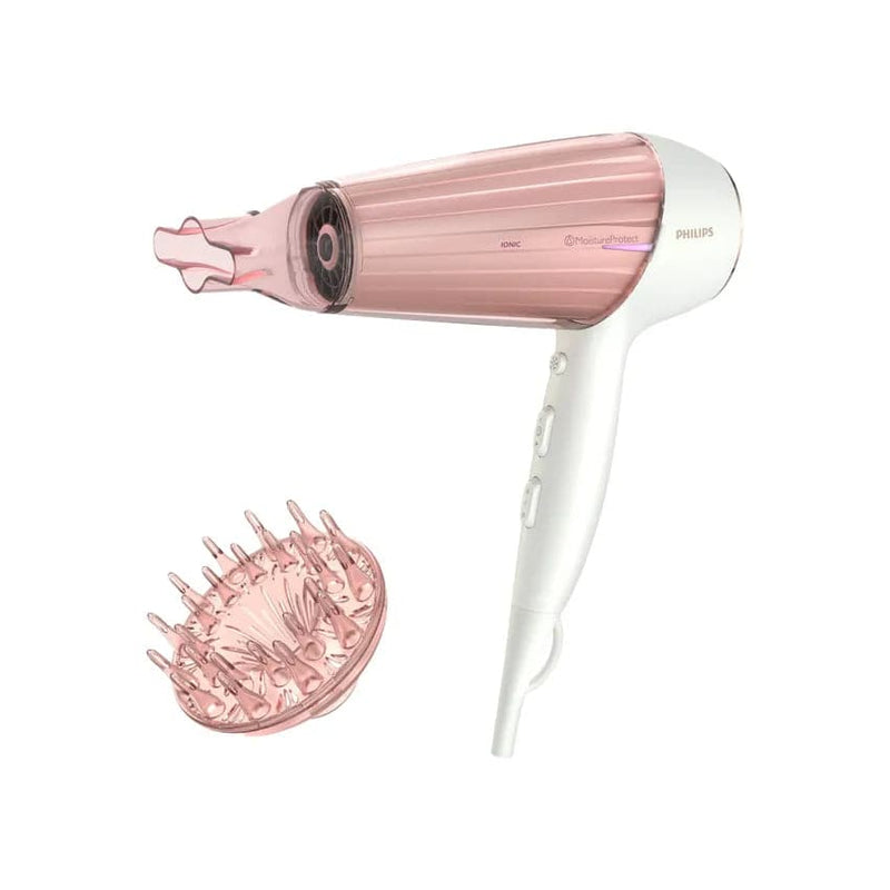 Philips Drycare Prestige Moistureprotect Hairdryer - Pearl White & Rose Gold.