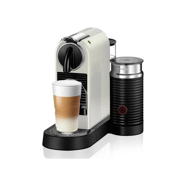 Nespresso Citiz Automatic Espresso Machine With Aeroccino Milk Frother - White + Free Coffee Voucher.
