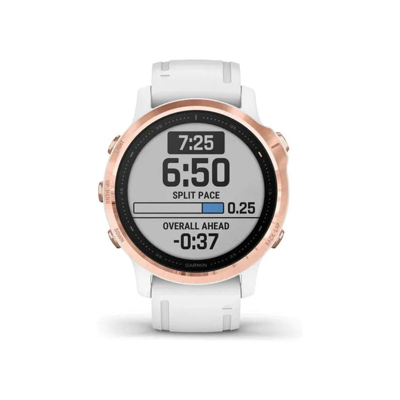 Garmin Fēnix® 6s Pro 42mm Standard Edition - Rose Gold-tone With White Band.