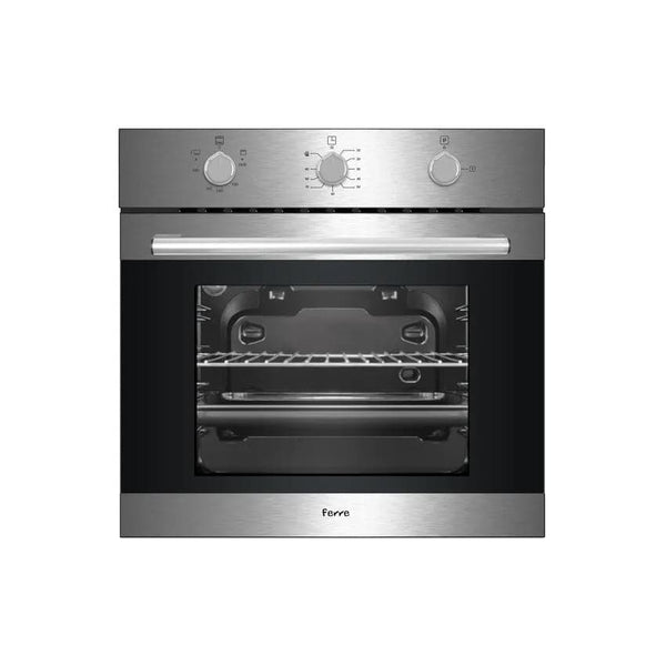 Ferre 60cm 3 Function Gas Under Counter Eye Level Oven - Stainless Steel.