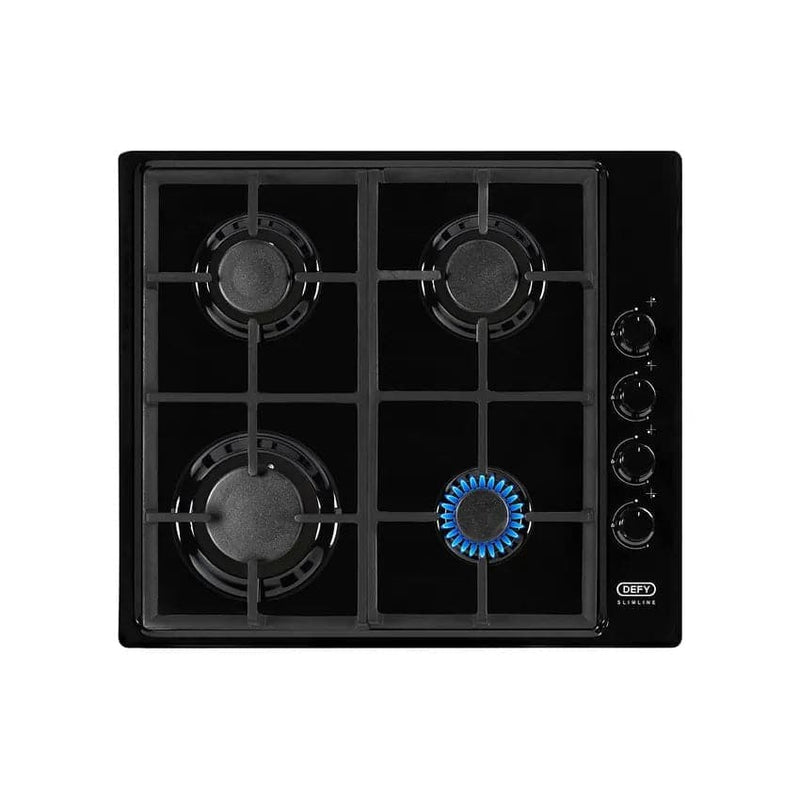 Defy 4 Slimline Gas Hob Side Control - Black.