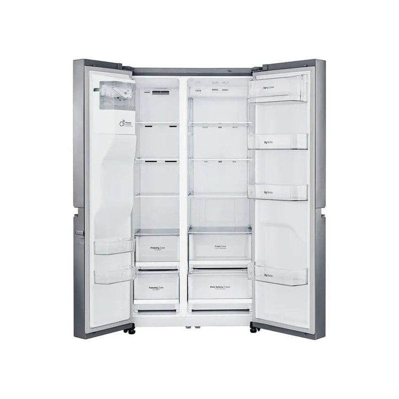 LG 601L Mega Capacity Side By Side Refrigerator - Platinum Silver.