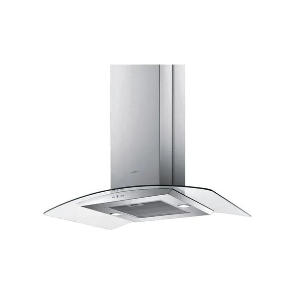 Elica Reef Island 90cm Curved Glass Cooker Hood.