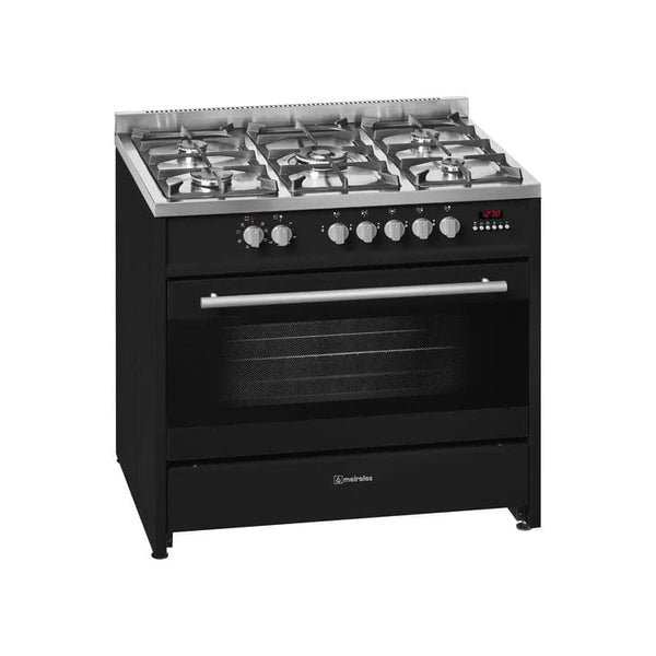 Meireles 90cm Freestanding Gas Electric Stove - Black.