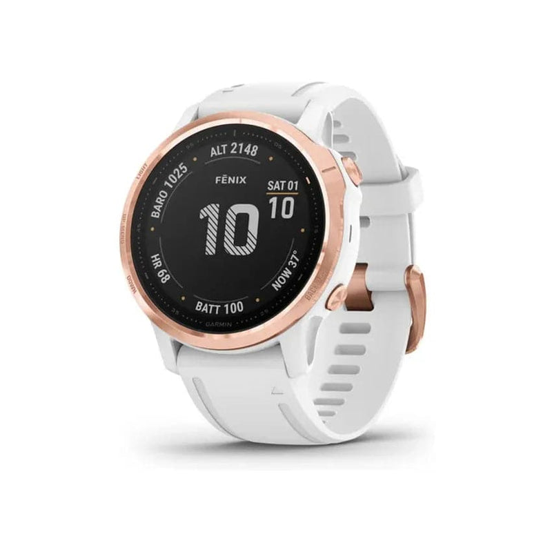 Garmin Fēnix® 6s Pro 42mm Standard Edition - Rose Gold-tone With White Band.