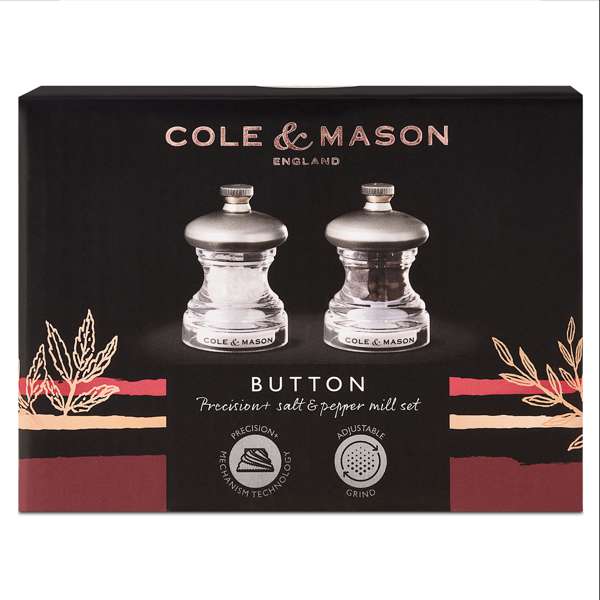 C&M Button Salt & Pepper Mill Set.