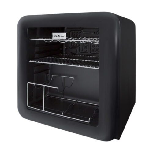 SnoMaster - 50L Black Retro Beverage Cooler with glass insert