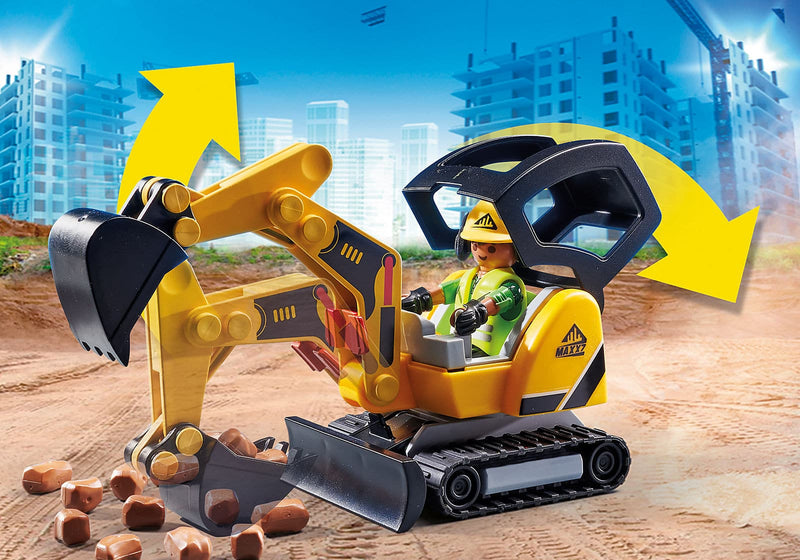 Mini Excavator with Building Section.