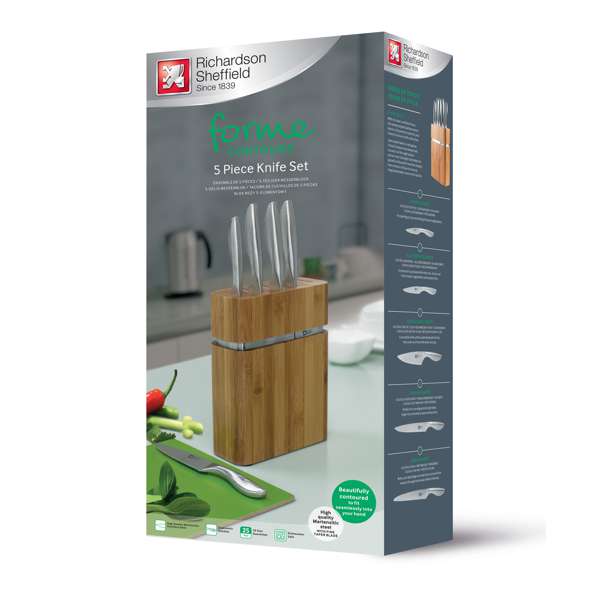 Richardson Sheffield Forme Knife Block 5 Pcs Set.