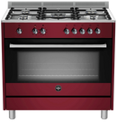 La Germania Rustica 90cm Rustica Gas Hob & Electric Oven - Burgundy