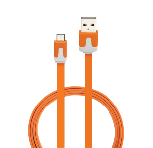 Omg Flat Micro Usb Cable, Orange.