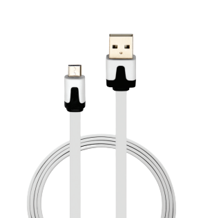 Omg Flat Micro Usb Cable, White.