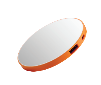 Omg Mirror 2,000 Mah Power Bank,orange.