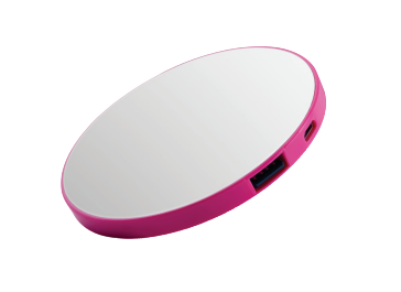 Omg Mirror 2,000 Mah Power Bank,pink.