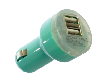 Omg Dual Usb Car Charger, Turquoise.