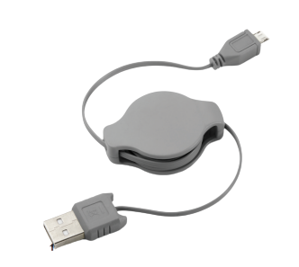Omg Retractable Micro USB Cable, Gray.