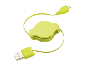 Omg Retractable Micro Usb Cable, Yellow.