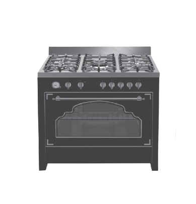 Retro 5 Burner Hob With Electric Oven.
