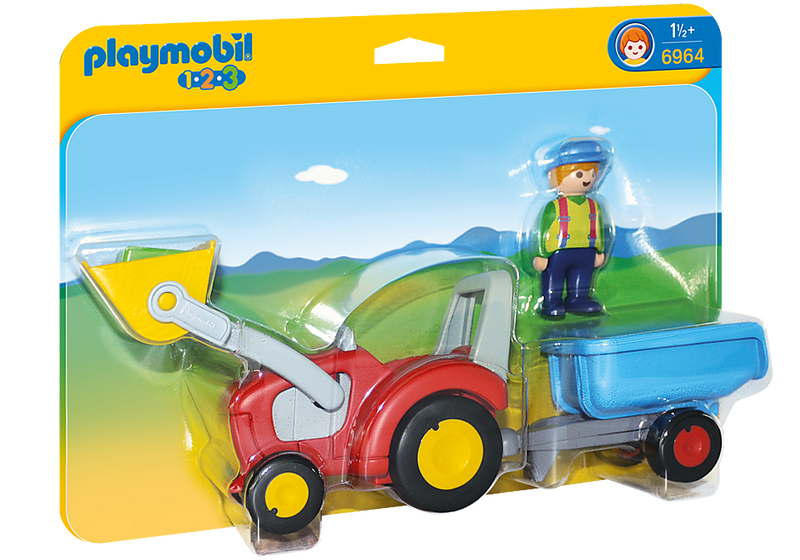 Playmobil 1.2.3 Tractor with Trailer 6964.