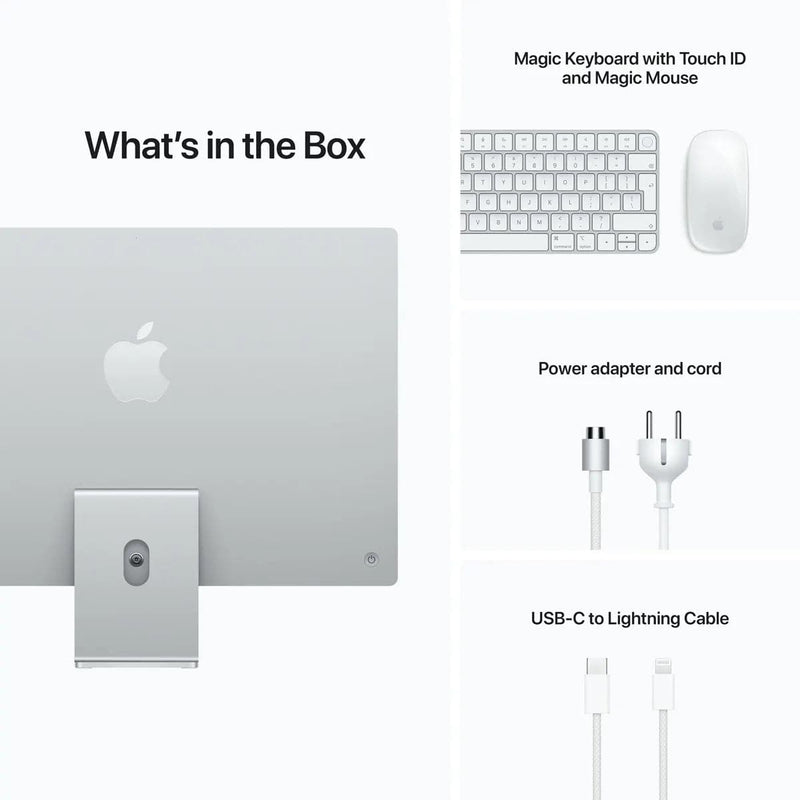 iMac 24-inch with Retina 4.5K display | Apple M1 Chip | 512GB | Silver.