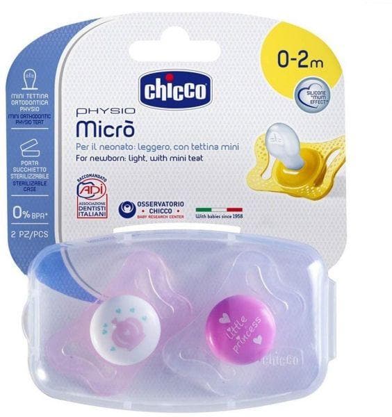 Physio Soother Micro 0-2 months 2 Pieces + Case.