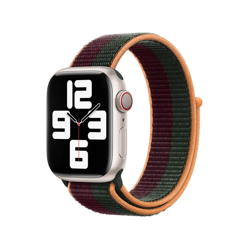 Apple Watch 41mm Dark Cherry/Forest Green Sport Loop - Regular.