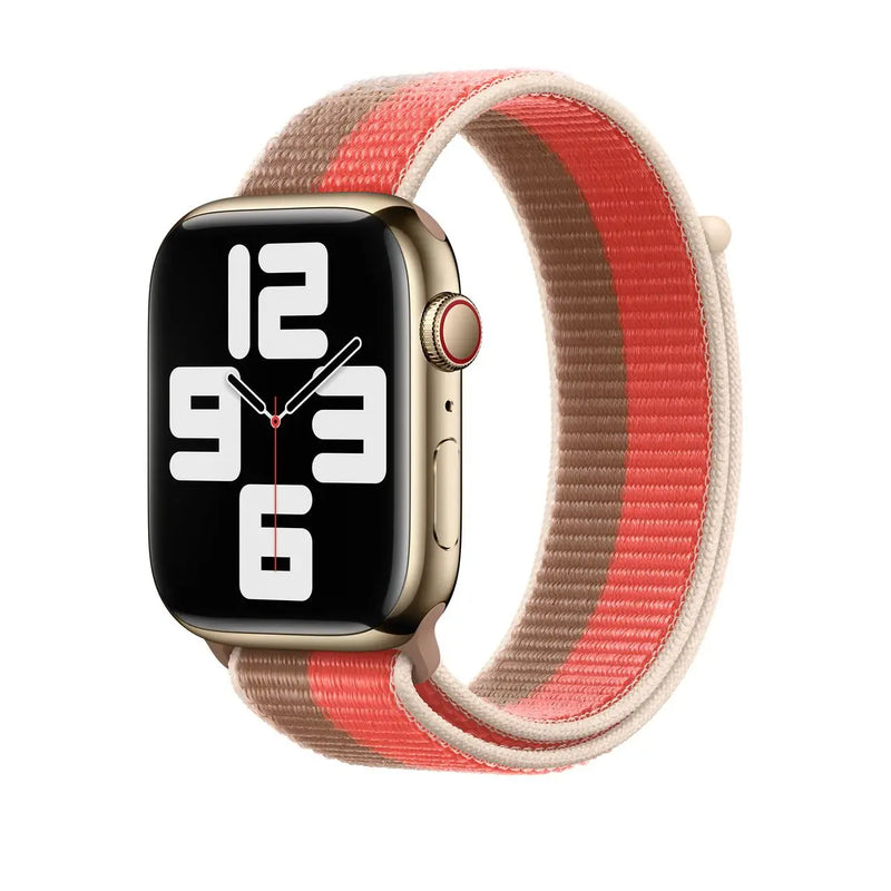Apple Watch 45mm Pink Pomelo / Tan Sport Loop - Regular.