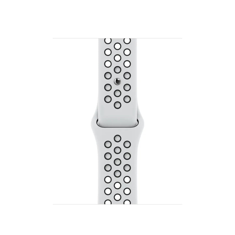 Apple Watch 41mm Pure Platinum / Black Nike Sport Band - Regular.