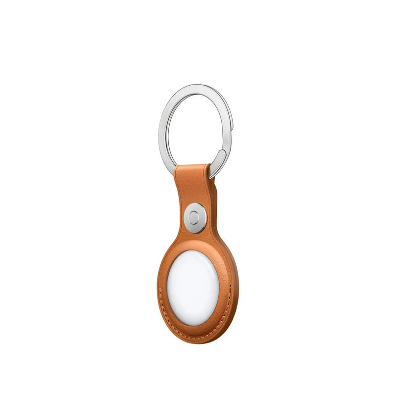 AirTag Leather Key Ring - Golden Brown - AirTag.