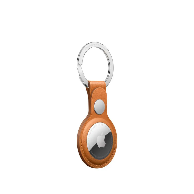 AirTag Leather Key Ring - Golden Brown - AirTag.