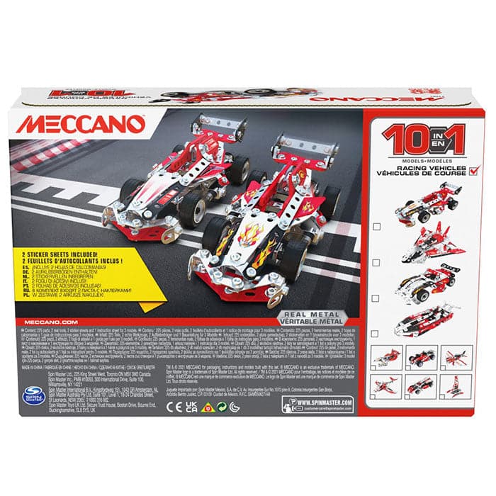 Meccano Multi 10-in-1 Model Set - Racing Vehicles.