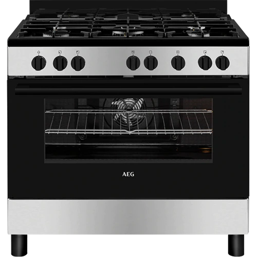 AEG 90CM 6000 SERIES FREESTANDING COOKER WITH 5 BURNER GAS HOB AND 116L ELECTRIC OVEN