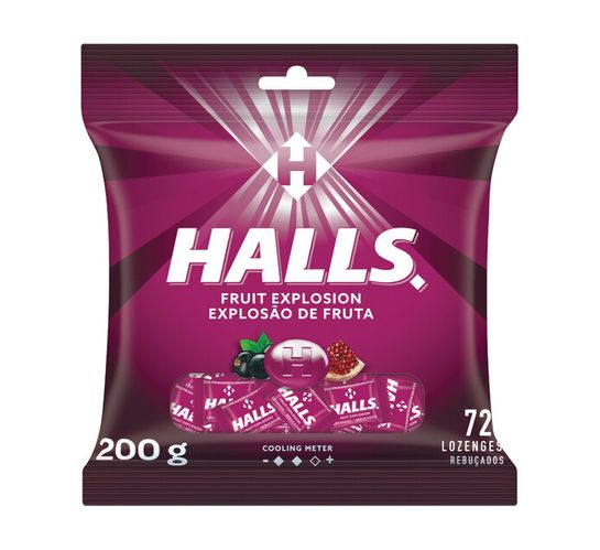 Halls Fruit Explosion Poly Bags x48.